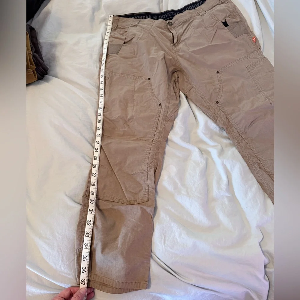 Dovetail Straight Leg Workwear Pants in Khaki - Picture 4 of 5